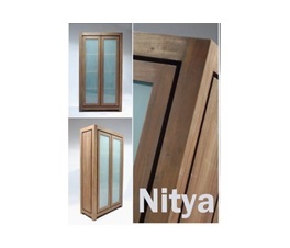 NITYA 2 GLASS DOORS CABINET 100 NATURAL